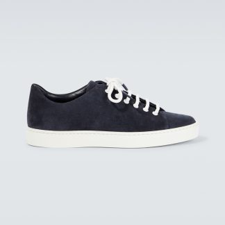 hete verkoop ontwerper Manolo Blahnik Suède sneakers blauw