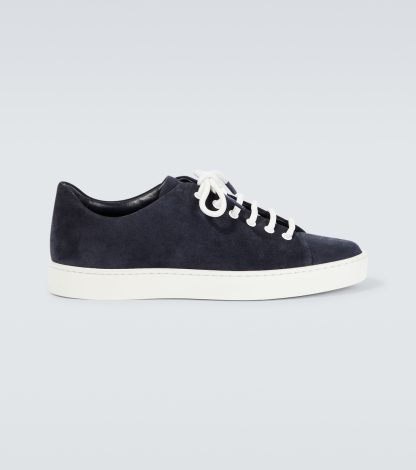 hete verkoop ontwerper Manolo Blahnik Suède sneakers blauw