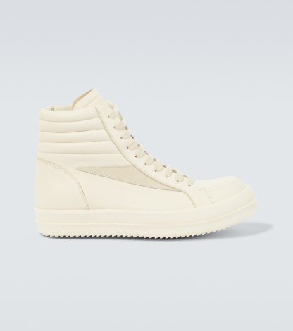 hete verkoop ontwerper Rick Owens Hi Vintage leren high-top sneakers geel