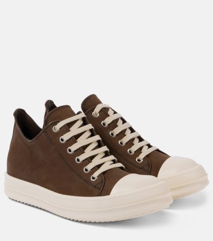 hete verkoop ontwerper Rick Owens Sneaks Lage leren sneakers bruin