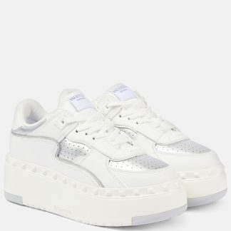 hete verkoop ontwerper Valentino Garavani Freedots XL leren platform sneakers wit