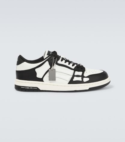 hete verkoopluxe Amiri Skel Top Lage Leren Sneakers Zwart