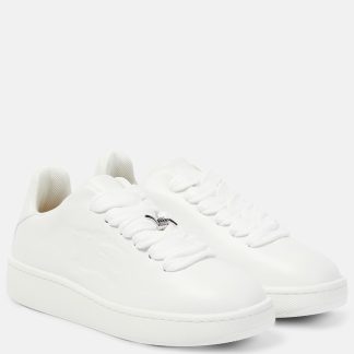 hete verkoopluxe Burberry Box leren sneakers wit