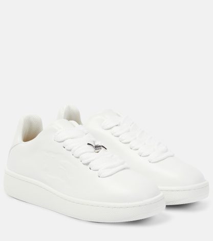 hete verkoopluxe Burberry Box leren sneakers wit