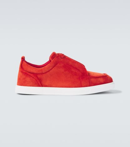 hete verkoopluxe Christian Louboutin Jimmy suède sneakers rood