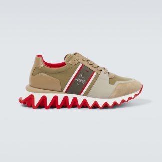 hete verkoopluxe Christian Louboutin Nastroshark leren sneakers bruin