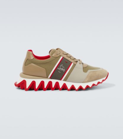 hete verkoopluxe Christian Louboutin Nastroshark leren sneakers bruin