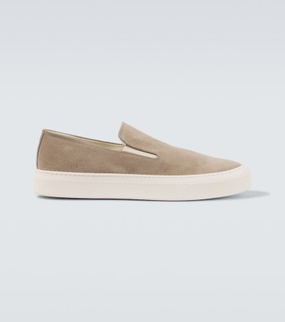 hete verkoopluxe Common Projects Suède slip-on sneakers beige