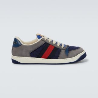 hete verkoopluxe Gucci GG Screener leren sneakers blauw