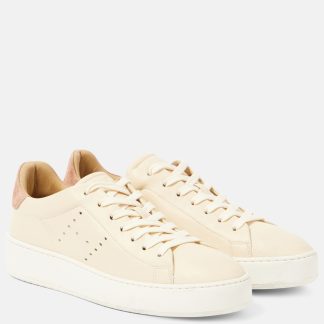 hete verkoopluxe Hogan H672 beige sneakers van suèdeleer