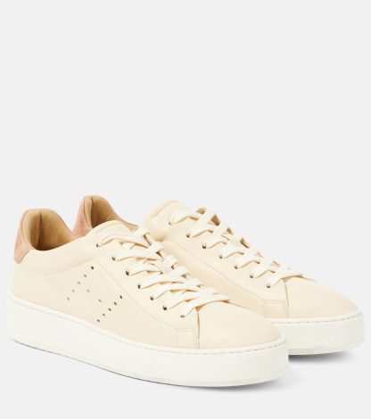 hete verkoopluxe Hogan H672 beige sneakers van suèdeleer