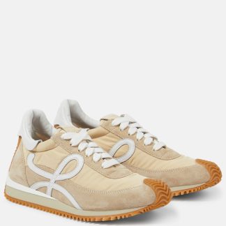 hete verkoopluxe Loewe Paula's Ibiza Flow Runner sneakers met suède montuur beige