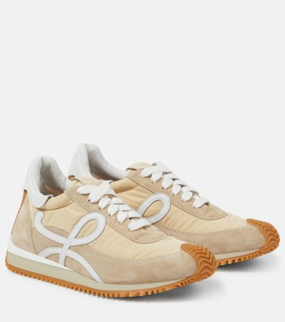 hete verkoopluxe Loewe Paula's Ibiza Flow Runner sneakers met suède montuur beige