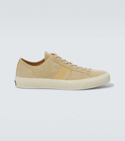 hete verkoopluxe Tom Ford Cambridge suède sneakers beige