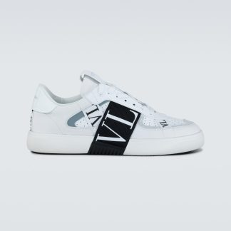 hete verkoopluxe Valentino Garavani VL7N met leer afgezette sneakers wit