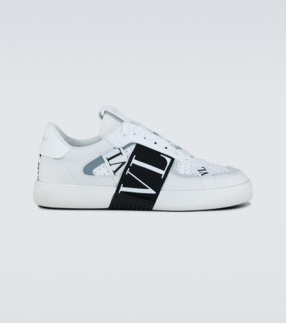 hete verkoopluxe Valentino Garavani VL7N met leer afgezette sneakers wit