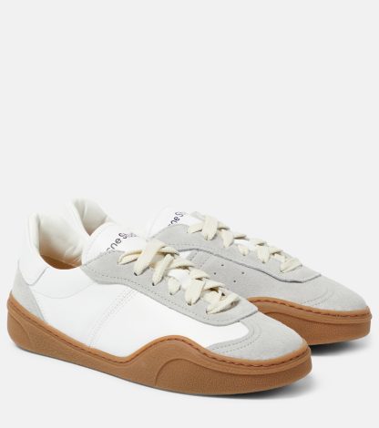 hoogwaardige luxe Acne Studios Met suède afgezette leren sneakers wit