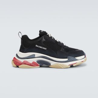 hoogwaardige luxe Balenciaga Triple S sneakers zwart