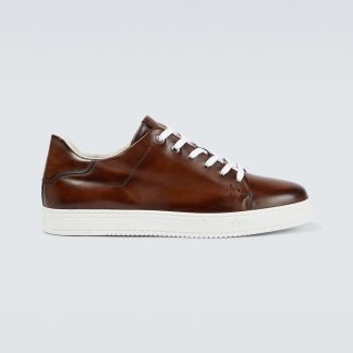 hoogwaardige luxe Berluti Playtime leren sneakers bruin