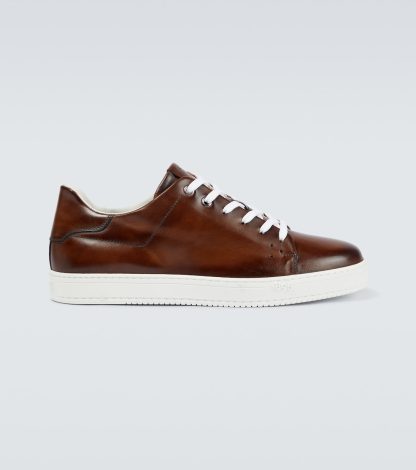 hoogwaardige luxe Berluti Playtime leren sneakers bruin