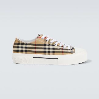 hoogwaardige luxe Burberry Burberry geruite canvas sneakers beige