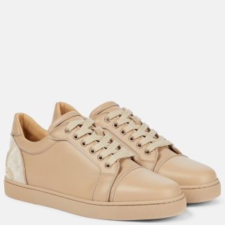 hoogwaardige luxe Christian Louboutin Fun Vieira leren sneakers beige