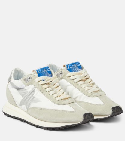 hoogwaardige luxe Golden Goose Marathon sneakers met suède rand neutralen