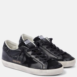 hoogwaardige luxe Golden Goose Super-Star leren sneakers zwart