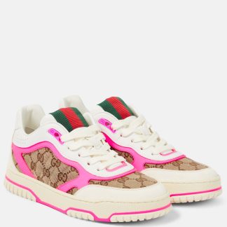 hoogwaardige luxe Gucci Gucci Re-Web leren sneakers wit