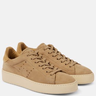 hoogwaardige luxe Hogan H672 suède sneakers beige