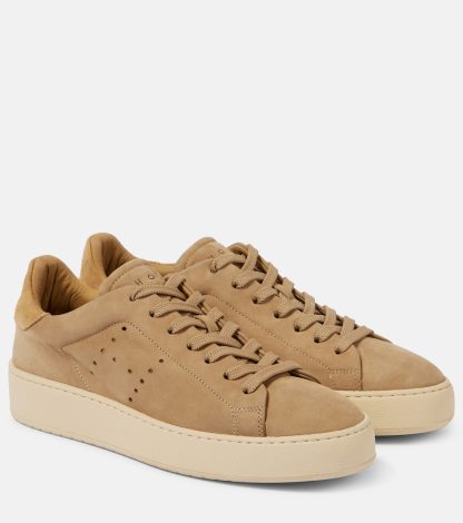 hoogwaardige luxe Hogan H672 suède sneakers beige