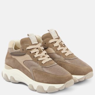 hoogwaardige luxe Hogan Hogan Hyperactive sneakers met suède montuur beige