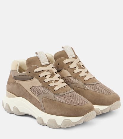 hoogwaardige luxe Hogan Hogan Hyperactive sneakers met suède montuur beige