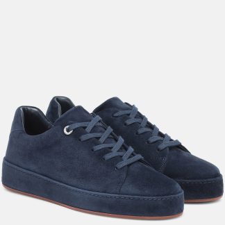 hoogwaardige luxe Loro Piana Nuages suède sneakers blauw