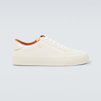 hoogwaardige luxe Moncler Monclub leren sneakers beige