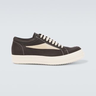 hoogwaardige luxe Rick Owens Leren sneakers bruin