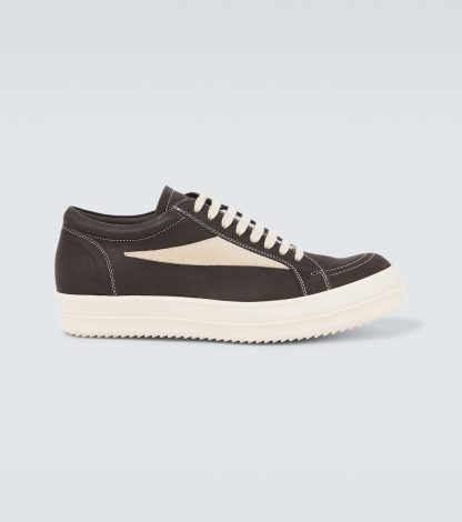 hoogwaardige luxe Rick Owens Leren sneakers bruin