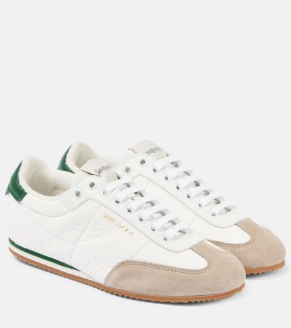 hoogwaardige luxe Saint Laurent Circle sneakers met suède montuur wit