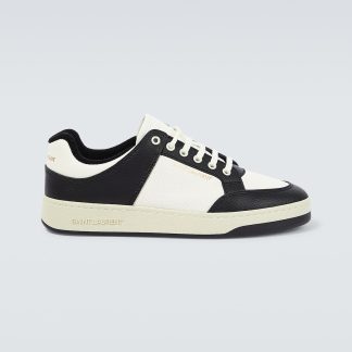 hoogwaardige luxe Saint Laurent SL/61 leren low-top sneakers wit