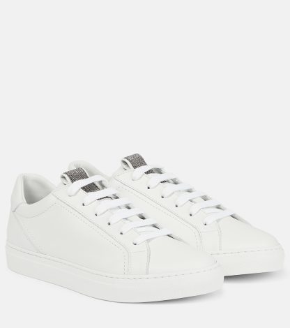 luxe groothandel Brunello Cucinelli Met moni bezette sneakers wit