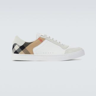 luxe groothandel Burberry Reeth geruite leren sneakers wit