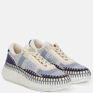 luxe groothandel Chloé Nama mesh sneakers blauw