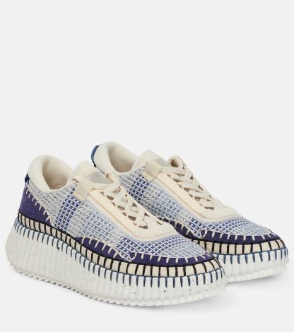 luxe groothandel Chloé Nama mesh sneakers blauw