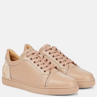 luxe groothandel Christian Louboutin Fun Vieira leren sneakers beige