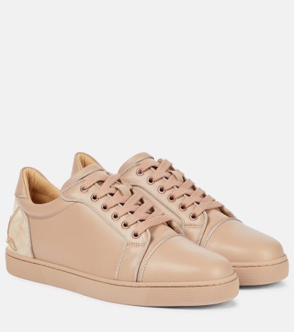 luxe groothandel Christian Louboutin Fun Vieira leren sneakers beige