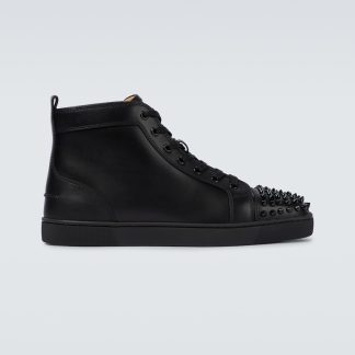 luxe groothandel Christian Louboutin Louis Junior Spikes sneakers zwart