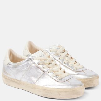 luxe groothandel Golden Goose Soul-Star metallic leren sneakers zilver