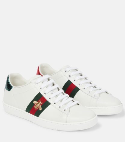 luxe groothandel Gucci Ace leren sneakers wit