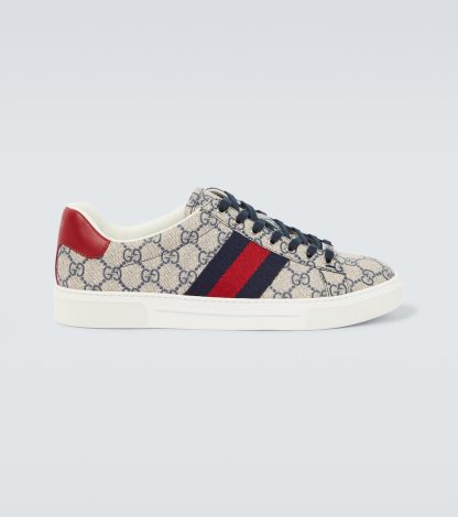 luxe groothandel Gucci Gucci Ace canvas sneakers beige