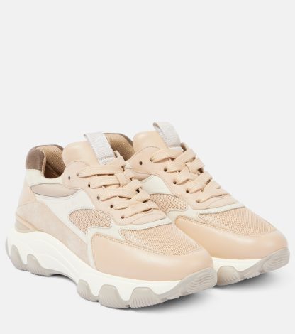 luxe groothandel Hogan Hyperactive sneakers van suède leer beige